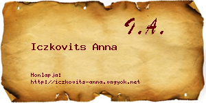 Iczkovits Anna névjegykártya