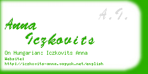 anna iczkovits business card